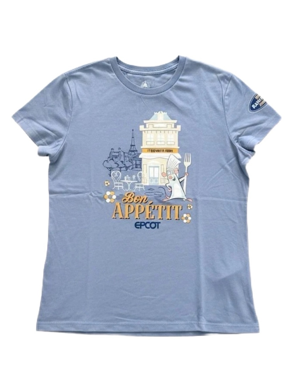 Disney’s Epcot 'Bon Appetit' Ratatouille Light Blue Graphic Tee - Size XL - NWT